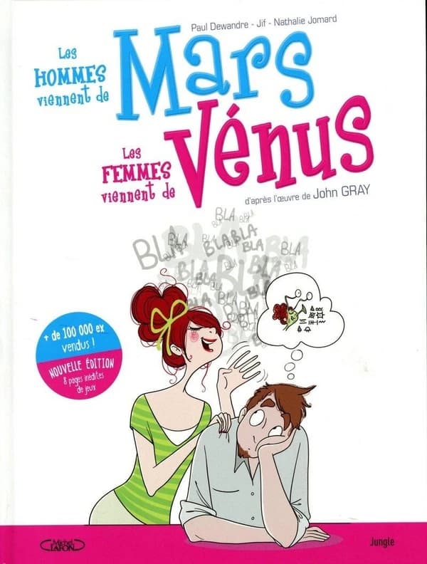 Les hommes viennent de Mars, les femmes viennent de Vénus (Nouvelle éd.) Paul Dewandre ; [scénario de] Jif ; [dessin et couleurs de] Nathalie Jomard ; d'après l'oeuvre de John Gray
