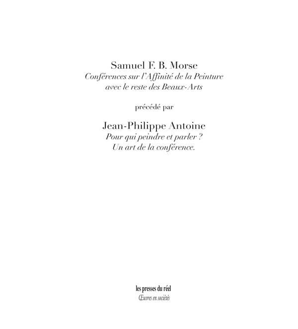 Conférences sur l'affinité de la peinture avec le reste des beaux-arts