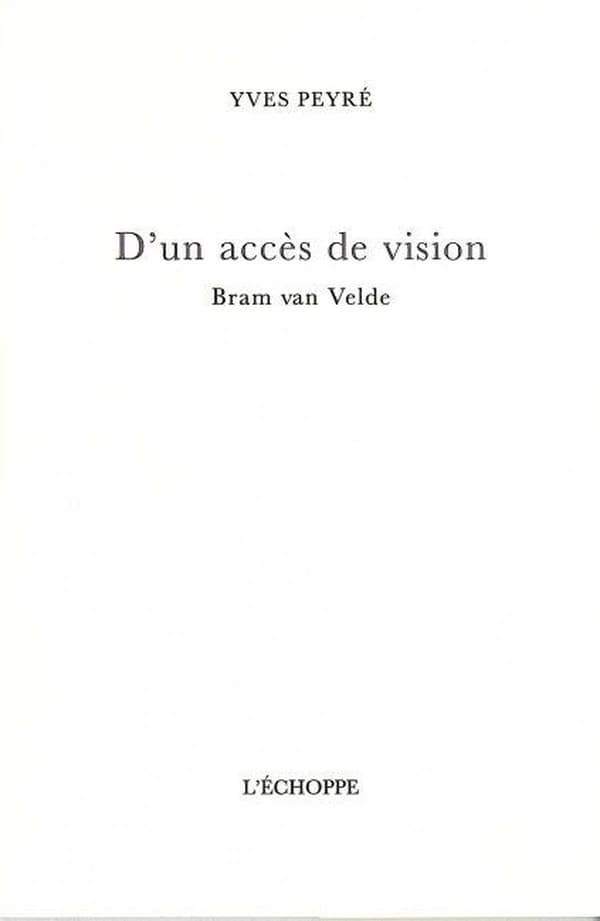 D'un accès de vision : Bram Van Velde