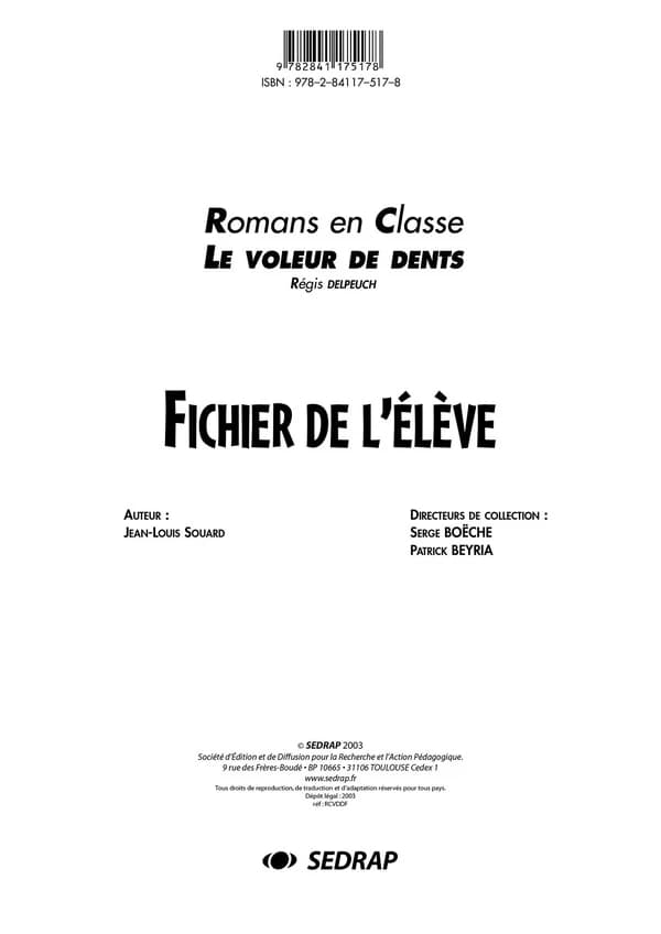 Le voleur de dents ; fichier de l'élève