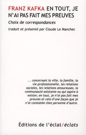 En tout, je n'ai pas fait mes preuves : choix de correspondances