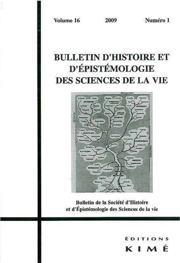 BULLETIN D'HISTOIRE ET D'EPISTEMOLOGIE DES SCIENCES DE LA VIE n.16