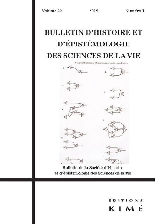 BULLETIN D'HISTOIRE ET D'EPISTEMOLOGIE DES SCIENCES DE LA VIE n.22