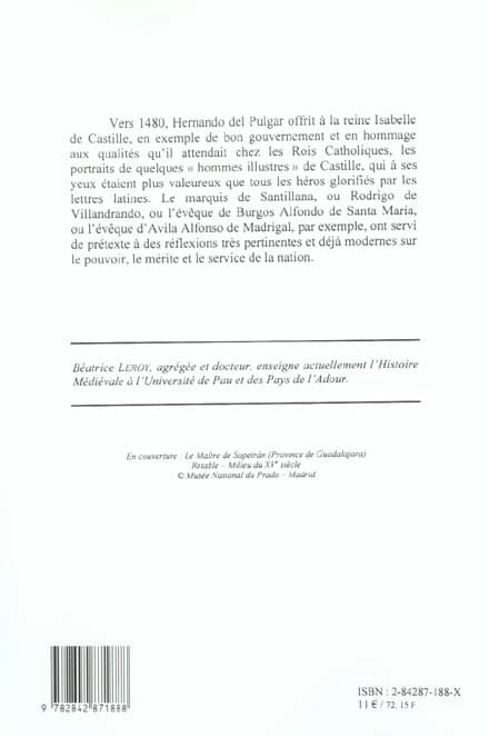 Histoire et politique en Castille au XVe siècle. II, Les hommes illustres de Castille de Hernando del Pulgar