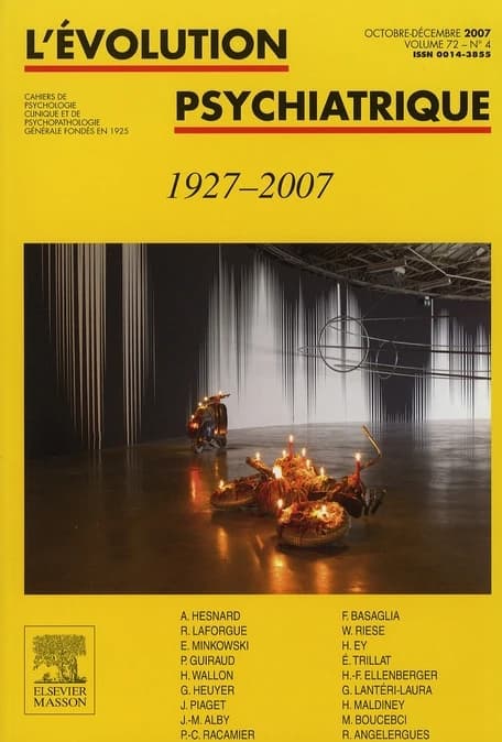 REVUE L'EVOLUTION PSYCHIATRIQUE n.72