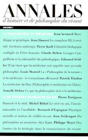 Annales d'histoire et de philosophie du vivant Tome 1