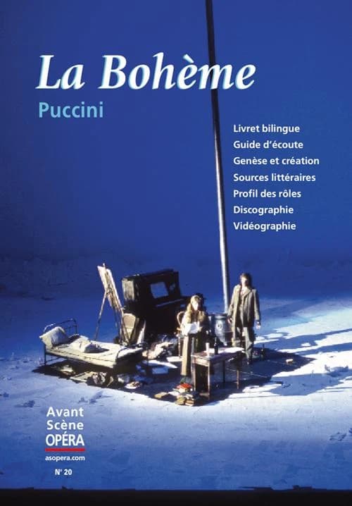 La Bohème, Puccini : livret bilingue, guide d'écoute, genèse et création, sources littéraires, profil des rôles, discographie, vidéographie (4e éd.) [traduction d'Annie Springer, textes de Gilles de Van, Jean Cabourg, Henry Murger,... et al.]