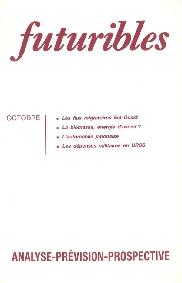 Futuribles 158, octobre 1991. les flux migratoires est-ouest
