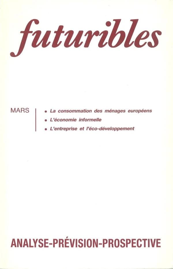 Futuribles 163, mars 1992. la consommation des menages europeens