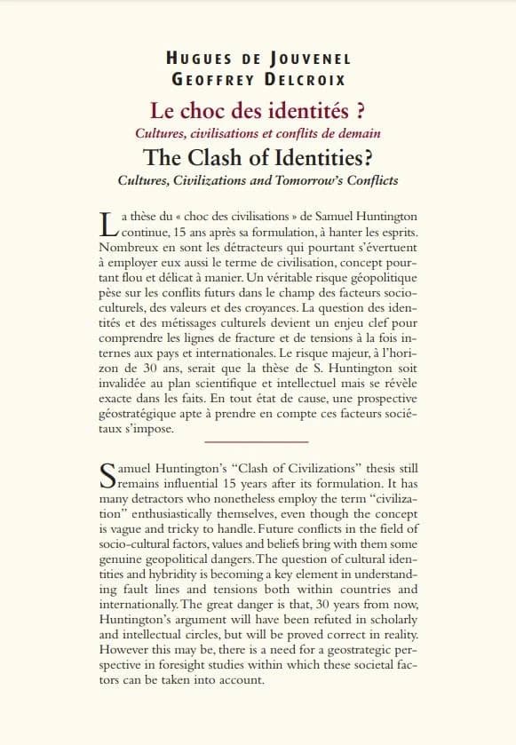 Le choc des identités ? : cultures, civilisations et conflits de demain
