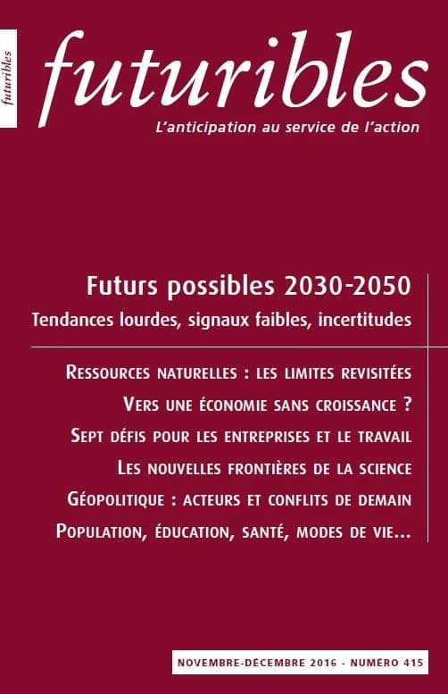 Futuribles n.415 : futurs possibles 2030-2050 ; tendances lourdes, signaux faibles, incertitudes