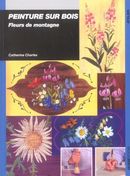 Peinture sur bois, fleurs de montagne
