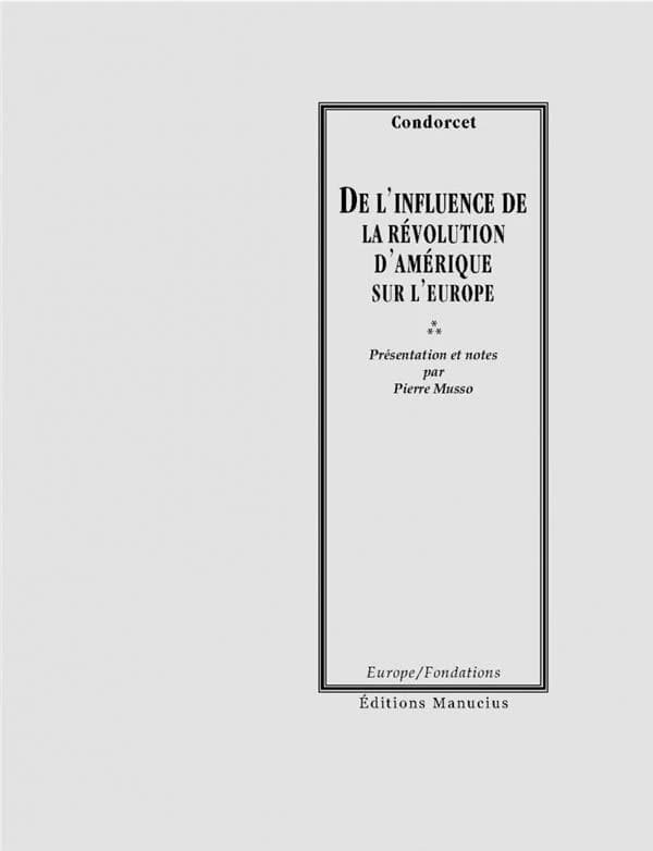 De l'influence de la révolution d'Amérique sur l'Europe
