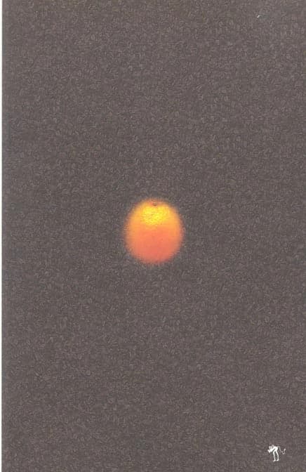 Une orange roulant sur le sol d'un parking et s'illuminant tranquillement de toutes les couleurs de l'univers : poème