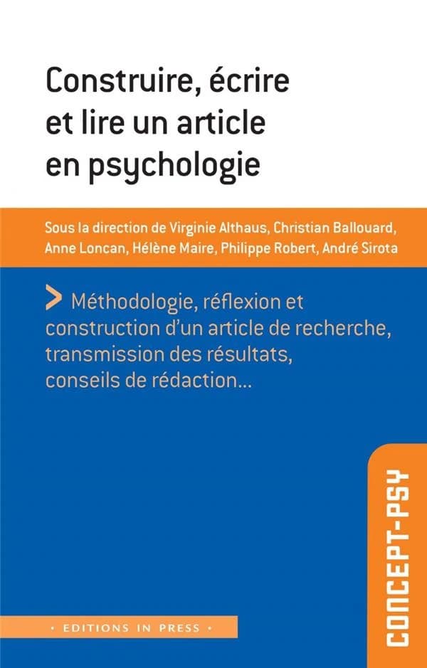 Construire, écrire et lire un article en psychologie