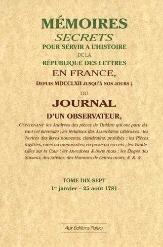 Mémoires, secrets ou journal d'un observateur Tome 17