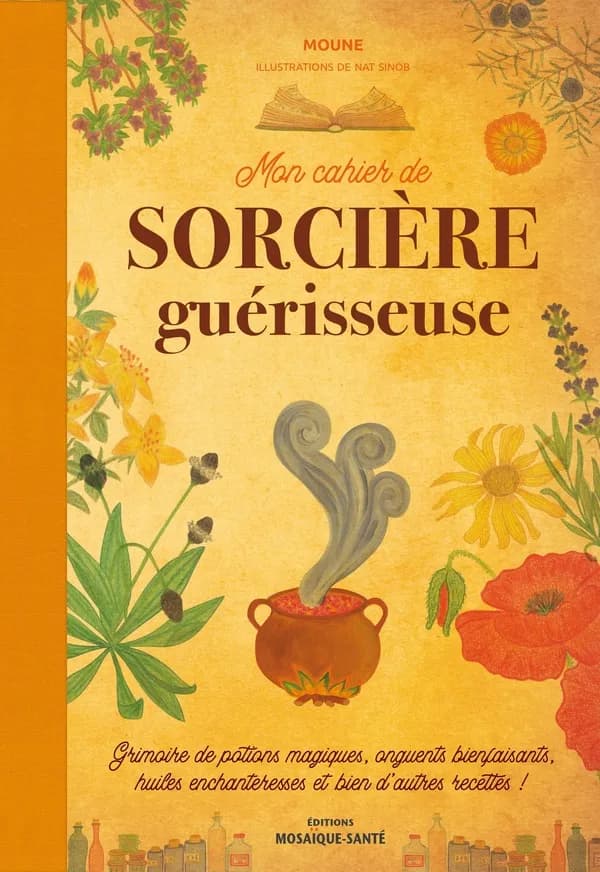 Mon cahier sorcière guérisseuse : grimoire de potions magiques, onguents bienfaisants, huiles enchanteresses et bien d'autres recettes !