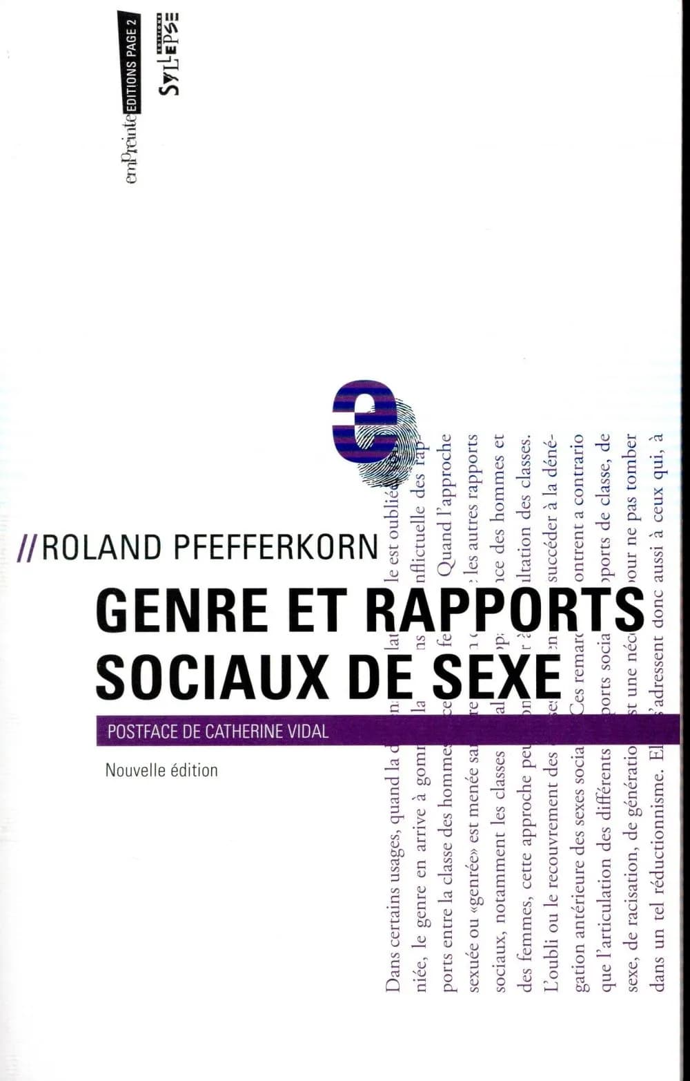 Genre et rapports sociaux de sexe (3e éd.) Roland Pfefferkorn ; postface de Catherine Vidal