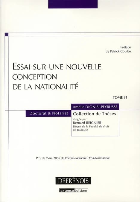 Essai sur une nouvelle conception de la nationalité