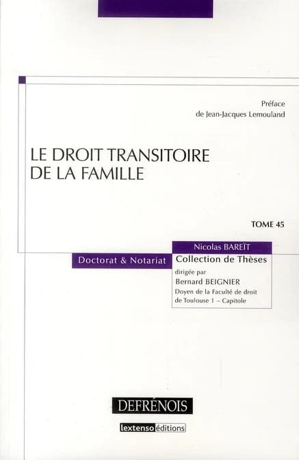 Le droit transitoire de la famille