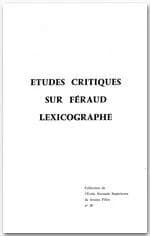 Études critiques sur Féraud lexicographe. 1