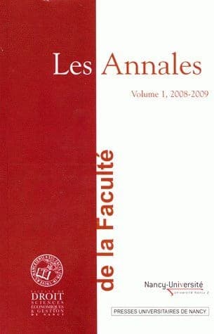 Les Annales de la Faculté de droit, sciences économiques et gestion de Nancy