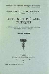 Lettres et prefaces critiques