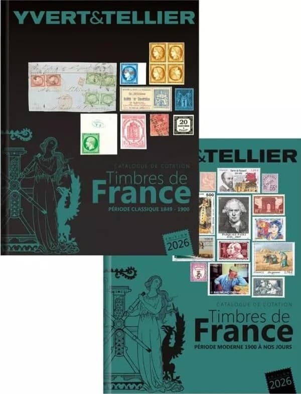 Catalogue de cotation timbres de France Tomes 1 et 2 : Période classique 1849-1900 ; Période moderne 1900 à nos jours (édition 2026)