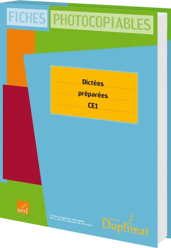 DUPLIMAT : CE1 ; dictées préparées