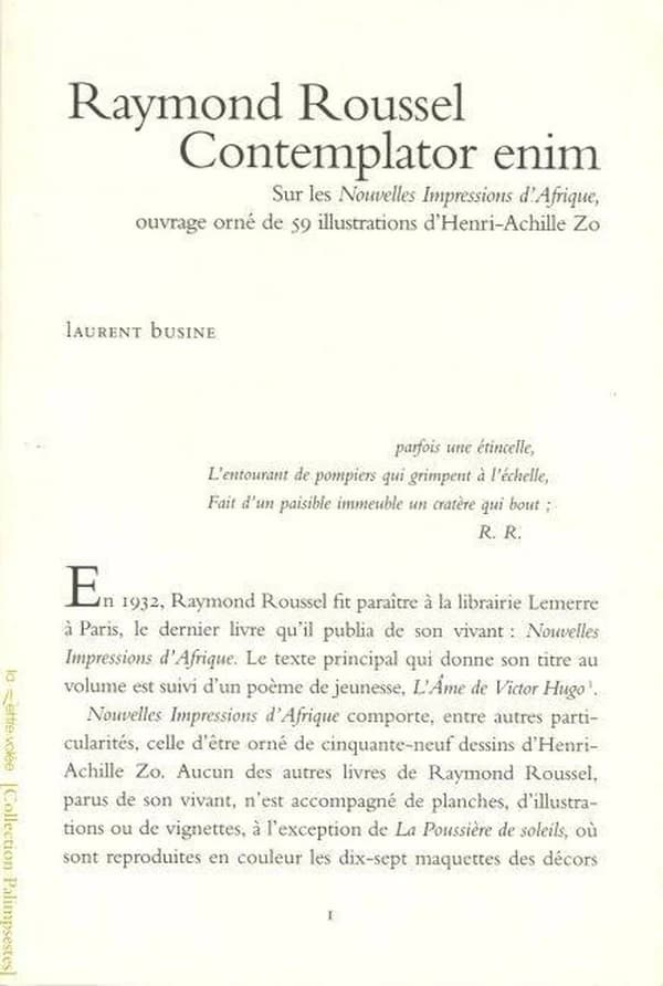 Raymond Roussel contemplator enim : sur les "Nouvelles impressions d'Afrique"