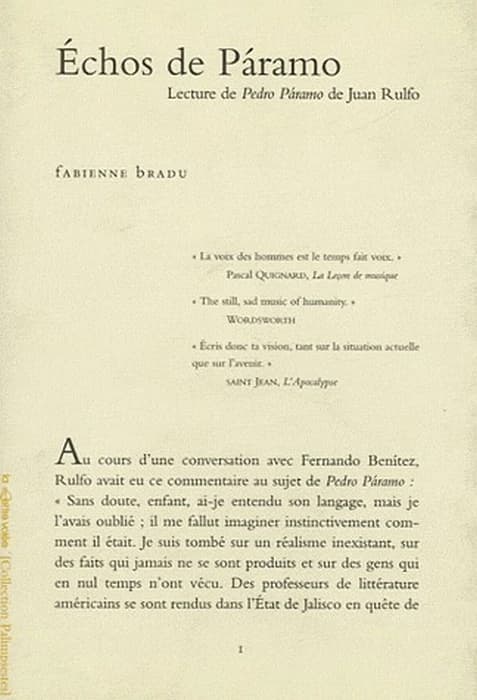 échos de Paramo ; lecture de Juan Rulfo
