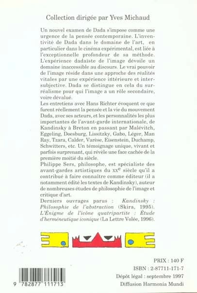 Sur Dada : essai sur l'expérience dadaïste de l'image ; Entretiens avec Hans Richter