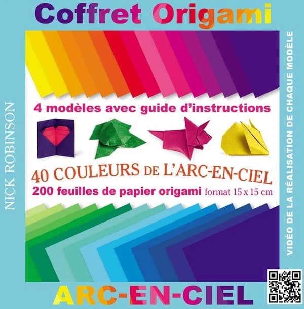 Origami couleurs de l'arc en ciel ; coffret