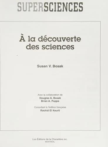 À la découverte des sciences