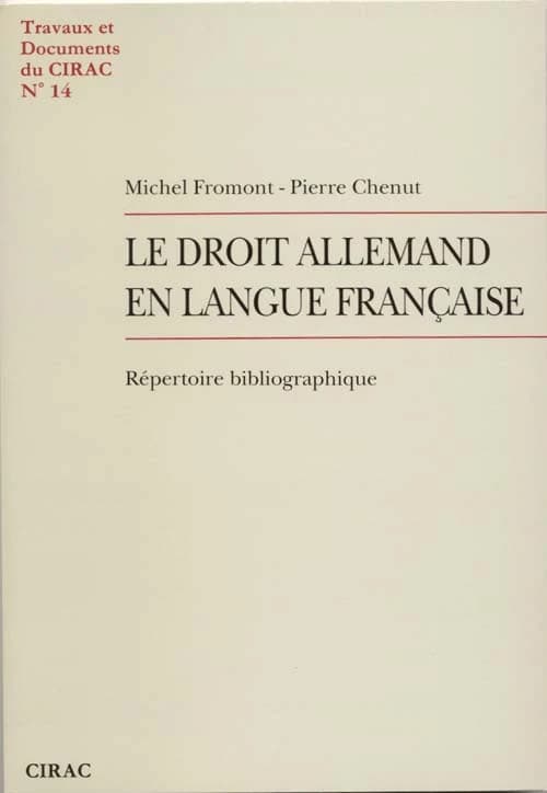 Le Droit allemand en langue française : répertoire bibliographique