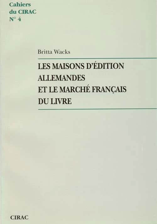 Les maisons d'édition allemandes et le marché français du livre