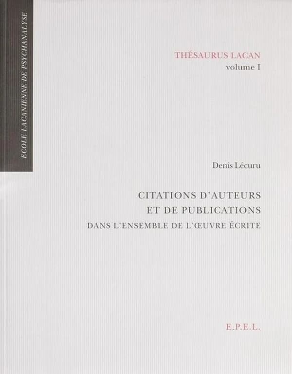Citations d'auteurs et de publications dans l'ensemble de l'oeuvre écrite