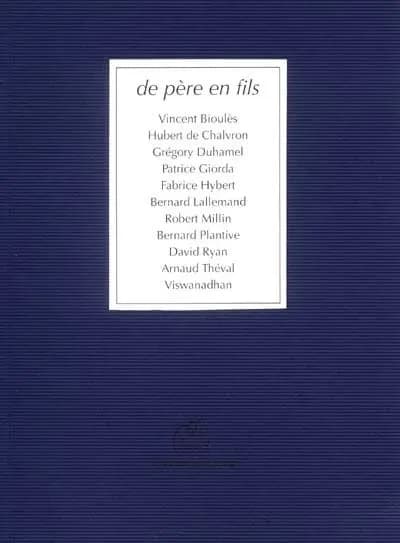 De père en fils : une carte blanche confiée à David Ryan : [exposition, Fontenay-le-Comte, Maison Billaud, 26 janvier-15 mars 2002]