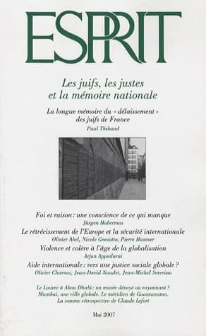 Esprit : les juifs, les justes et la mémoire nationale