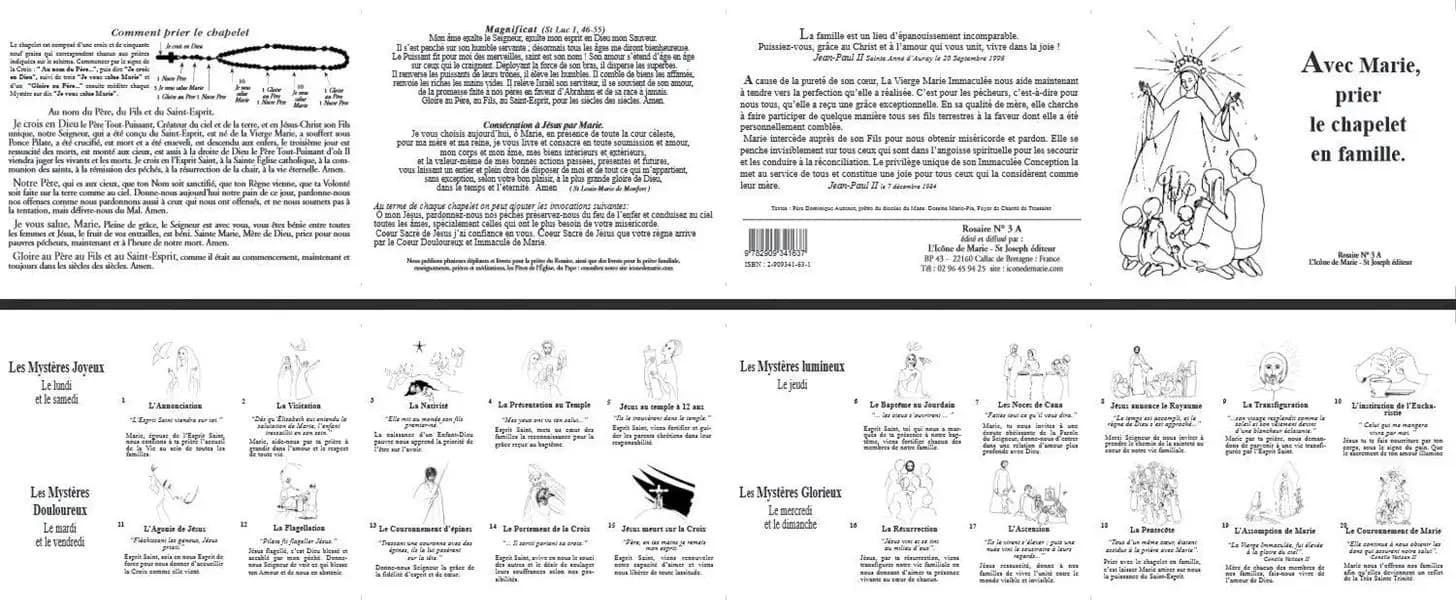 Dépliant rosaire 3a ; prier le chapelet en famille