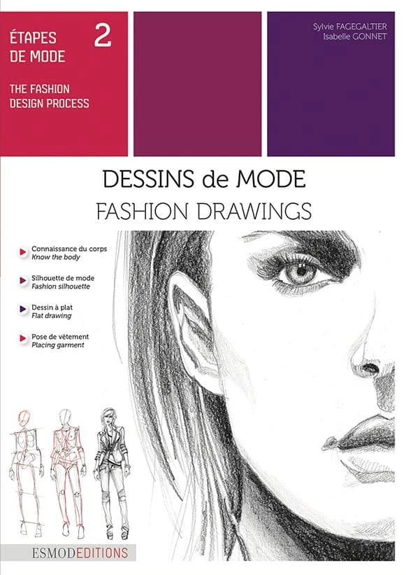 Étapes de mode. 2, Dessins de mode (3e éd.) Sylvie Fagegaltier, Isabelle Gonnet ; traduction en anglais, Carol Lipton : The fashion design process. 2, Fashion drawings