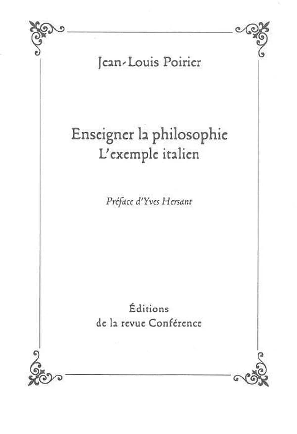 Enseigner la philosophie, l'exemple italien