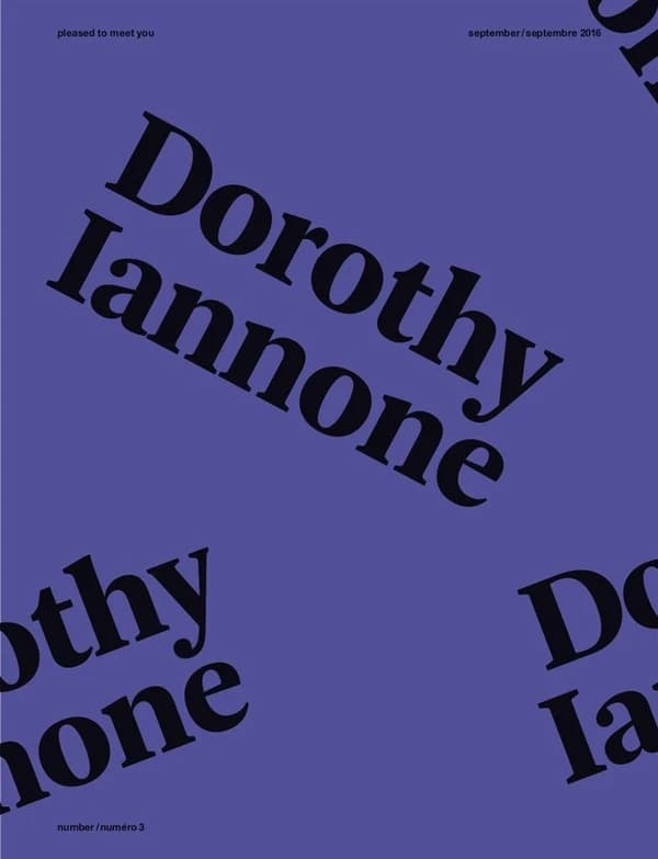 Pleased to meet you n.3 : Dorothy Iannone