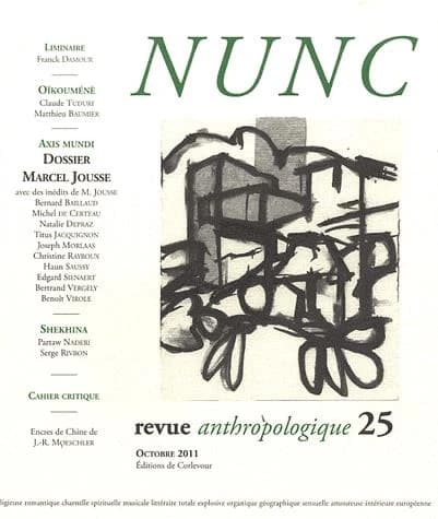 Revue nunc n.25 : dossier Marcel Jousse
