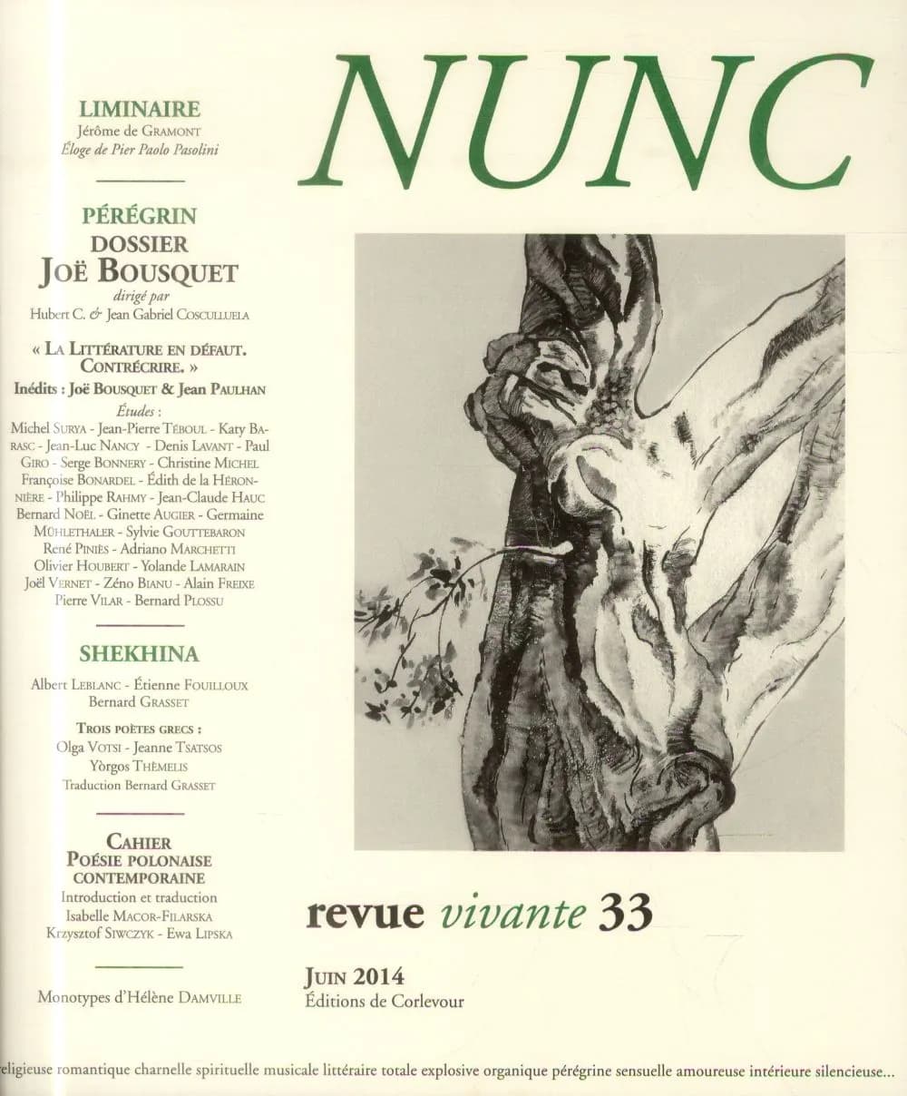 Revue nunc n.33 : dossier Joë Bousquet