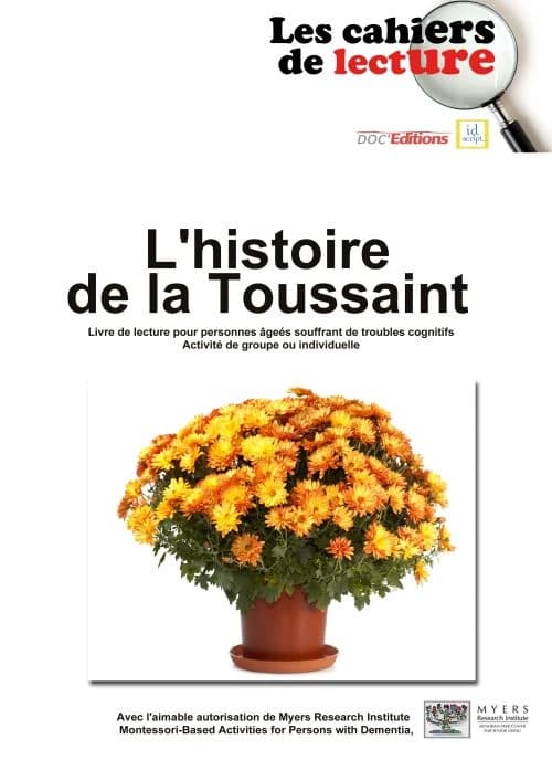 Histoire de la Toussaint : cahier de lecture pour personnes âgées souffrant de troubles cognitifs : activité de groupe ou individuelle ([Éd. en gros caractères]) auteure, Joëlle Decam