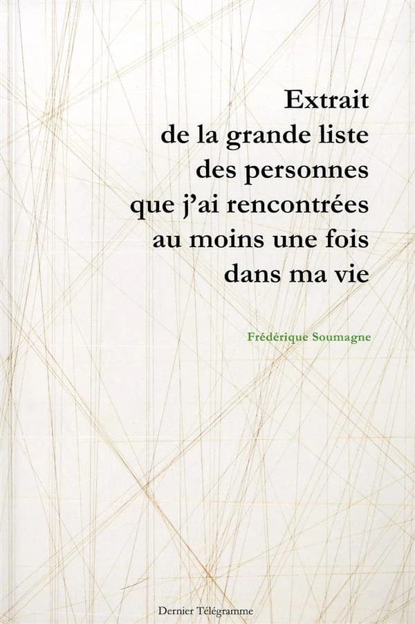 Extrait de la grande liste des personnes que j'ai rencontrées au moins une fois dans ma vie