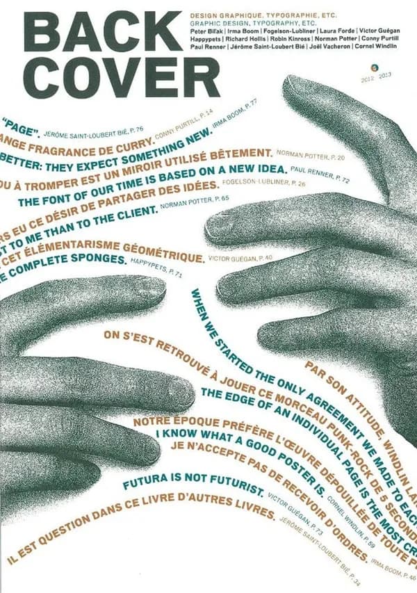 Back Cover, design graphique, typographie etc