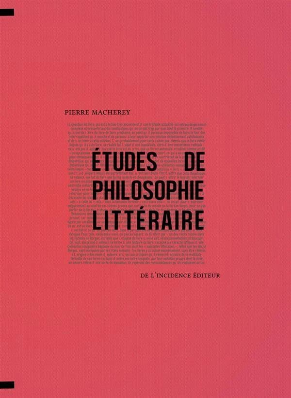 Études de philosophie littéraire