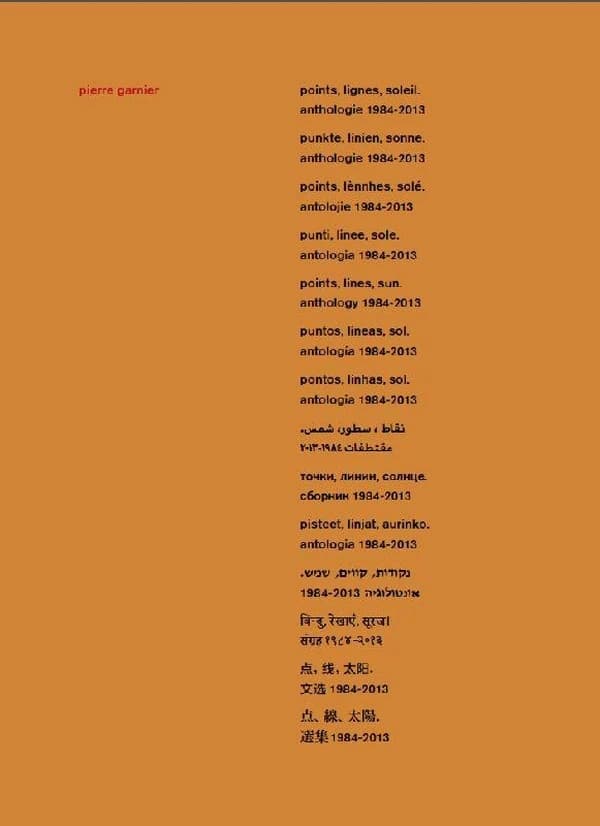 Points, lignes, soleil : anthologie, 1984-2013